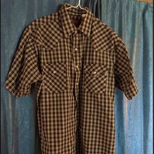Mens Short-Sleeved Western Shirt Sz Large
